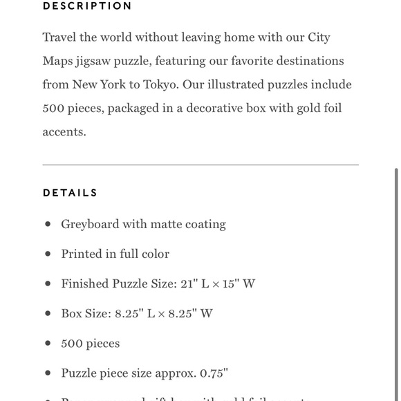 Rifle Paper Co. Maps Puzzle, 500 pieces, NWT - Picture 3 of 5